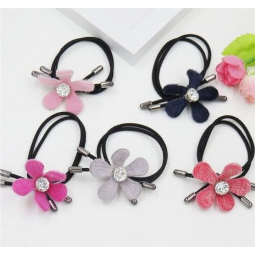1PCS Novelty Wool Flowers Elastic Hair Bands Toys For Girl Handmade Bow Headband Scrunchy Kids Hair Accessories For Women 2018