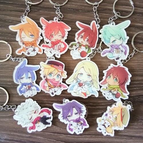 11PCS/SET Anime Keychain Uta no Prince-sama Nanami Haruka Ittoki Otoya Masato Natsuki Full Set Members Keychain Keyrings Pendant