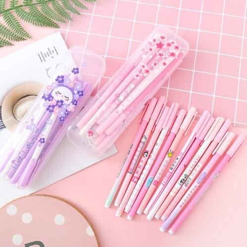 12pcs/set Creative Cute Gel Pen Set Kawaii Neutral Ink Pen Journal Diary Signature Pen School Office Writing Supplies Stationery