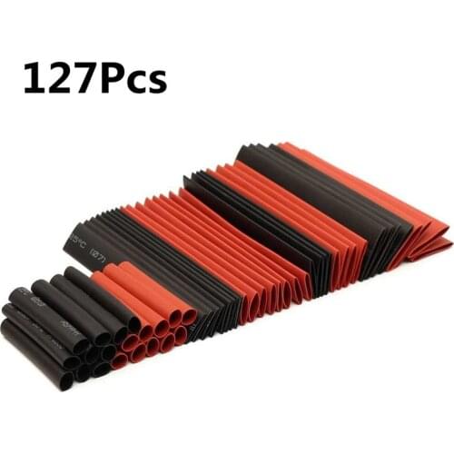 127Pcs Boxed 2:1 Heat Shrink Tube Polyolefin Heat Cable Wire Shrink Tube Shrinkable Sleeve Insulation Wire Shrink Cable DIY