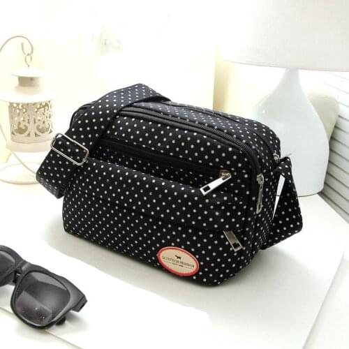 2021 Summer Fashion Polka Dot Multicolor Printed Canvas Womens Crossbody Bag Trend Shoulder Bag Nylon Leisure Messenger Bag