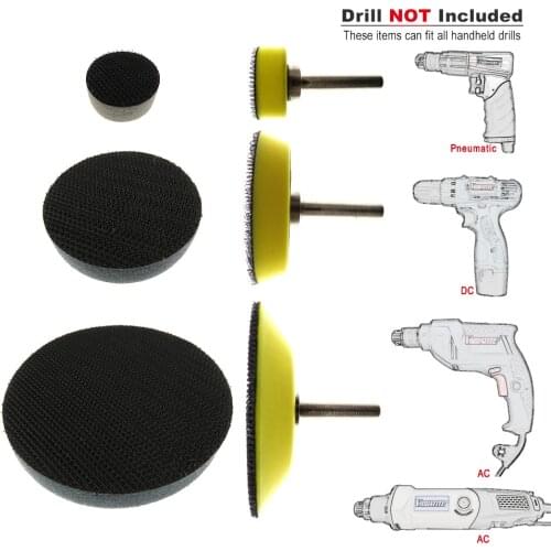 3Pcs 1"/2"/3" Backup Sanding Pad Sander Backing Pad 6mm Shank + 3Pcs 1"/2"/3" Soft Interface Pad Hook and Loop Power Tools Parts