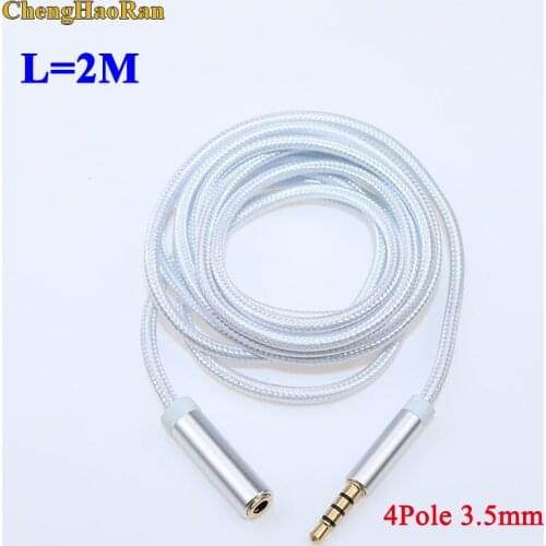 4 Pole 3.5mm Male To Female Audio Extension Cord Headphone Lengthen Line Headset Adapter For PC Laptop Earphone Extended Cable
