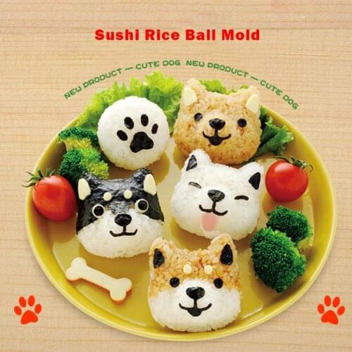 5pcs/Set Cute Cartoon Sushi Nori Rice Mold Decor Cutter Bento Maker Sandwich DIY Tool Kitchen Accessorie