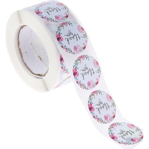 500PCS/lot Round Vintage Kraft Label Sticker Thank you DIY Multifunction Adhesive Packaging Sealing Label Sticker Gift Stickers