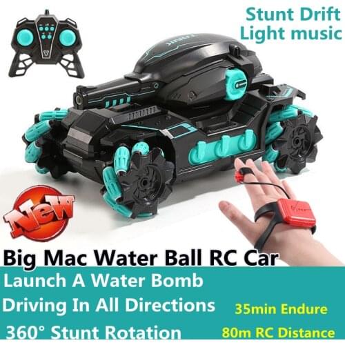 XCZJ Remote Control Stunt Car Driving Drift In All Directions 80M Distance 35min Endure Launch Water Bomb Car Children RC Toy
