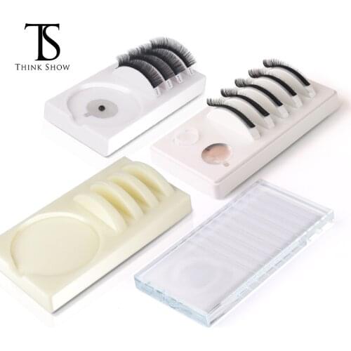 2 in 1 False Eyelashes Extensions Adhesive Glue Pallet False Eyelashes Holder Eyelashes Grafting Assistor Station Makeup Tools