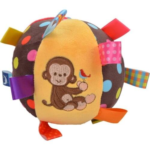 New Born Baby Toys Animal Ball Soft Stuffed Balls Infant Rattles Body Building Educational Plush Cotton Hand Grasp For 0-24month