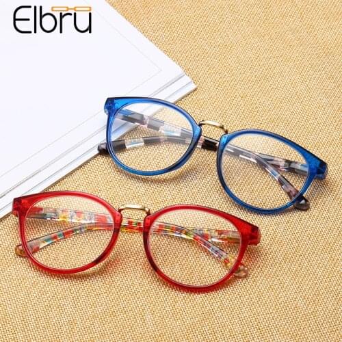 Elbru 2021 New Fashion HD Lens Reading Glasses Women Men Retro Floral Frame Magnifying Presbyopic Eyeglasses Diopters +1.0 +4.0