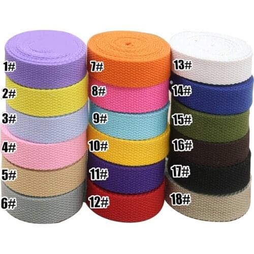 Cotton strap 20mm cotton webbing for sewing canvas ribbon for needlework cotton twill tape for webbing backpack webbing 20mm