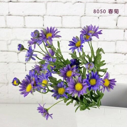 Artificial Flowers Home Decoration Chrysanthemum Bouquet Silk Sunflower Photo Props Home New 8 Heads Chrysanthemum