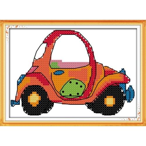 Joy sunday still life style Car small modern counted cross stitch patterns decoration needlepoint