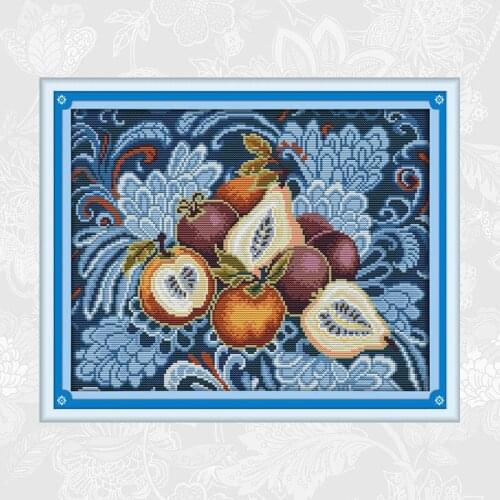 Joy sunday clouds fruit patterns aida cross-stitch kits count print on canvas cross stitch handwork embroidery needlework
