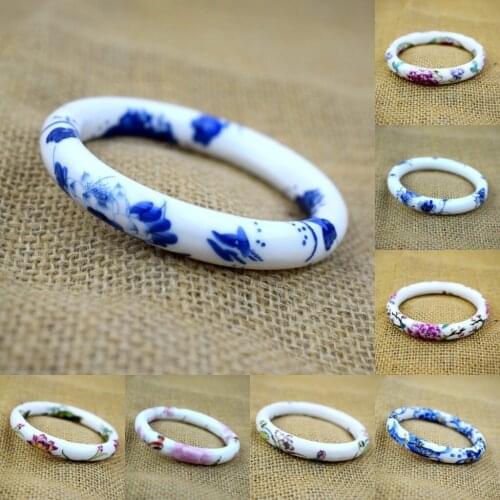 Chinese Classical Painting China Traditional Crafts Ceramic Bangles For Womens Oriental Charm Bracelets of Ethnic Jewelry 2020