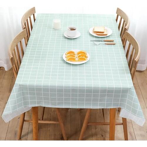 Plaid Pattern Kitchen Table Cover Waterproof Heat Resistant Tablecloth Decor