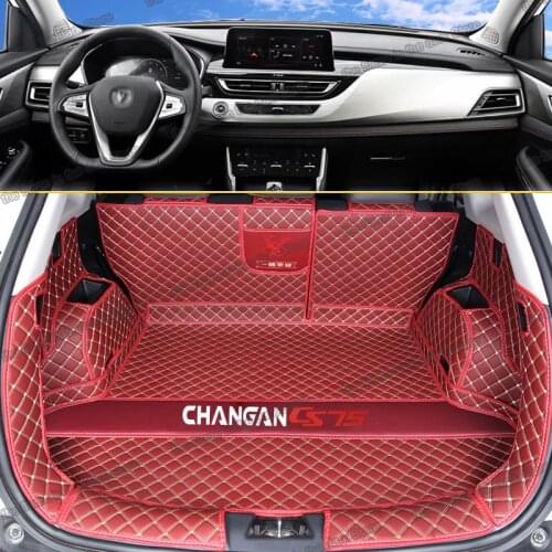 Lsrtw2017 for changan cs75 leather car trunk mat cargo liner 2018 2019 2020 2021 seat boot luggage rug accessories cover