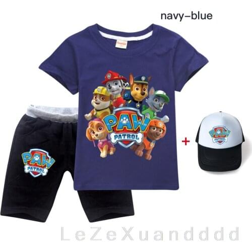 PAW PATROL Summer Kids T Shirts Cotton Top Tees Boys Girls tshirt Set Clothes Kids Set fashion