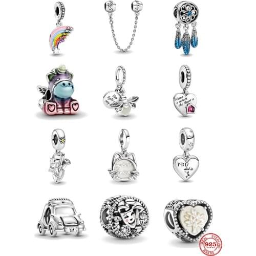 Hot Sale 925 Sterling Silver 2021 Love My Home Heart Dangle diy Charm Fit Original Pandora Bracelet Making Fashion DIY Jewelry