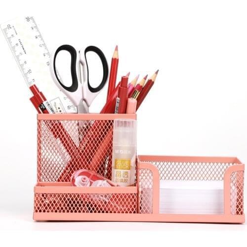 Khinsun Metal Penalty Organizer Mesh Desk Organizer Pen Holder Storage Box School Office Accessories Stationery Organize