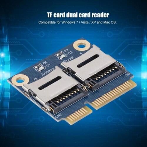 Mini PCI-e To Dual Micro Secure Digital TF Adapter Card Converter Extender Card New For Any PCI Express Mini Card Slot