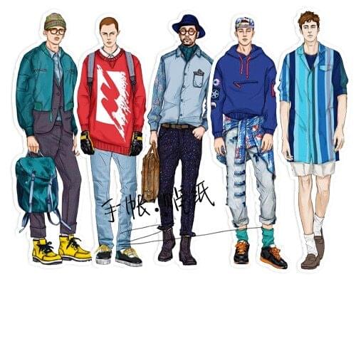 25PCS Fashion male model Stickers Crafts And Scrapbooking stickers kids toys book Decorative sticker DIY Stationery