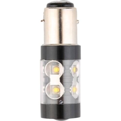 1PC 50W 1157 BAY15D 10 LED High Power Lamp 10/5w LED White Car Bulbs Rear Brake Lights Source Parking 12V Black shell