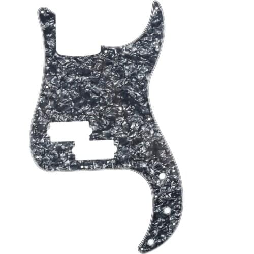 Musiclily 13 Hole P Bass Pickguard for Fender American/ Mexican Standard Precision Bass, 4Ply Black Pearl