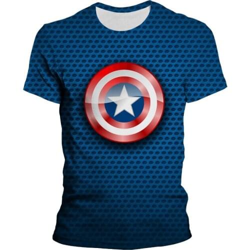 Captain America Men Oversize T-shirt Summer Marverl Hero 3D Print Women Tee Shirts Casual Cool Clothes For Teenagers