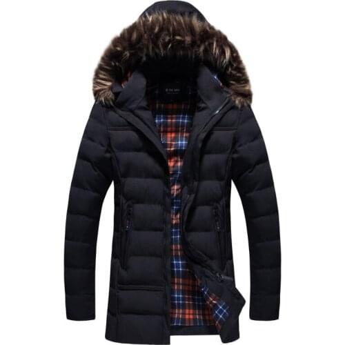 Winter Jackets Men Fur Warm Thick Cotton Multi-pocket Hooded Parkas Mens Casual Fashion Warm Coats Windbreaker Overcoat