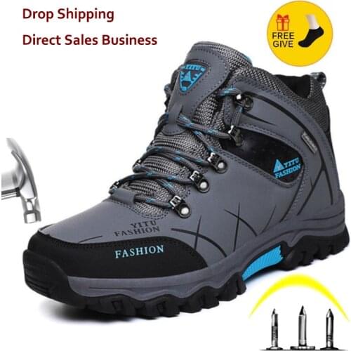 Men Winter Brand Snow Boots Waterproof Leather Sneakers Super Warm Mens Boots Outdoor Male Hiking Boots Work Shoes Plus Size 47