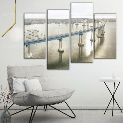 Wall Art Painting The San Diego Coronado Bridge is a prestressed Concrete/Steel Girder Pictures Canvas Prints Poster Home Decor