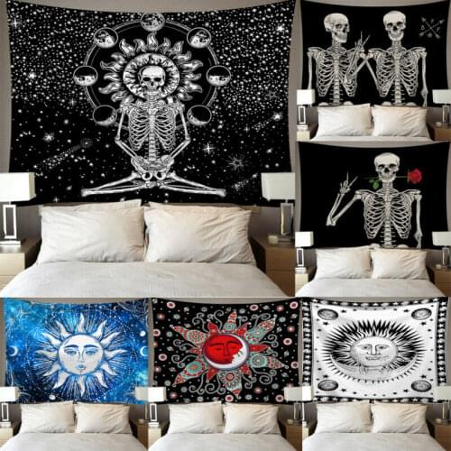 Hot Sale Mandala Skull Printed Wall Hanging Tapestry Beach Blanket Picnic Yoga Mat Home Art for Living Room Decoration