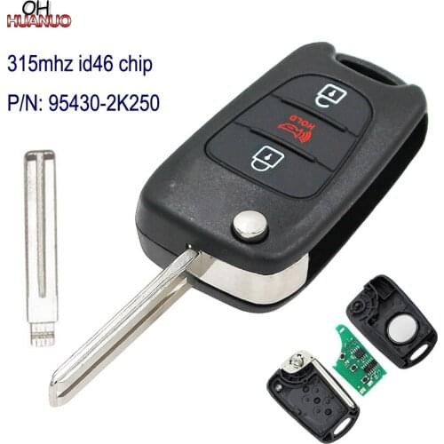 Upgraded Folding Flip Remote Key Fob 315MHz ID46 Chip for Kia Soul 2011 2012 2013 FCC ID: NYOSEKS-AM11ATX