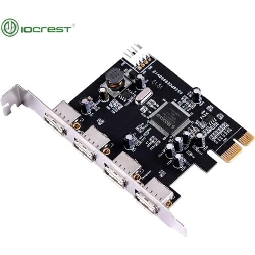 PCIe PCI-Express x1 to 4 External port USB2.0 Ports with sata power expansion card moschip 9990