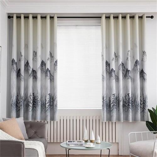 Thick Luxury Scenic Painting Kitchen Curtains For Living Room Bedroom Curtains Decoration Modern Blackout Curtains