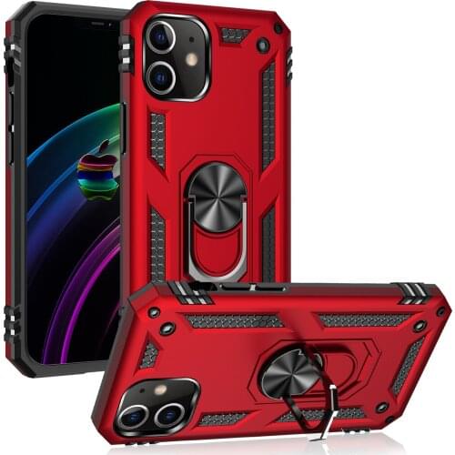 Shockproof Armor Phone Cases For iPhone 12 Pro Max 11 Pro Max XS MAX XR X 5s 6 6s 7 8 Plus SE2020 Car Magnetic Finger Ring Cover