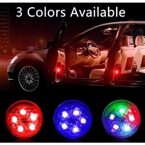 QHCP Car LED Door Open Warning Lights Welcome Decor Lamp Strips Anti Rear-End Collision Safety Alarm Light Universal Accessories