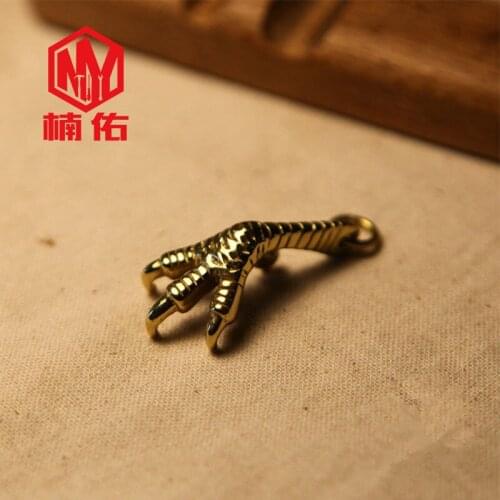 Retro Eagle Claw Paracord Brass Knife Beads 1PCS Outdoor EDC Tools Mini Accessory Pendant