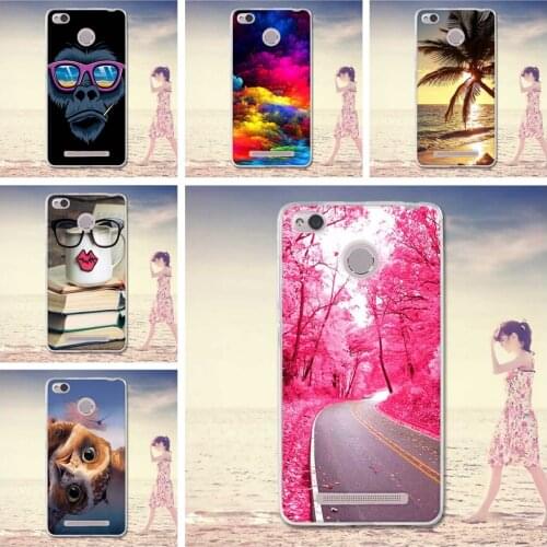 Luxury Soft Silicone Case for Xiaomi Redmi 3 Soft Phone Case For Redmi 3 3S 5.0 inch Cartoon TPU Pattern Protector for Redmi 3