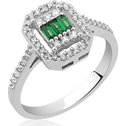 Tevuli 925 Sterling Silver Baguette Cut Lady Ring