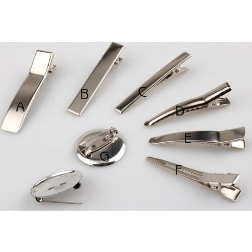 100pcs/lot Silver Hair Ornaments/Girls Hair Accessories/Hair Clips/Corsage Metal Prong Alligator Hairgrips/Brooch