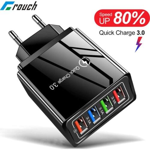 Quick Charge 3.0 USB Charger for Huawei Mate 30 Samsung S10 A50 Tablet QC 3.0 Fast Wall Chargers US/EU Plug Adapte for iPhone 11