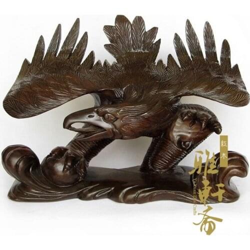 V Gallery] Vietnamese rosewood woodcarving and Home Furnishing Zhai feng shui ornaments Eagle 40cm realize the ambition