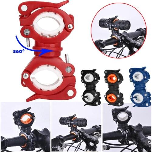 360 Degree Rotation Cycling Bike Bicycle Flashlight Torch Mount LED Head Front Light Holder Clip Bicycle Accessories Sep4