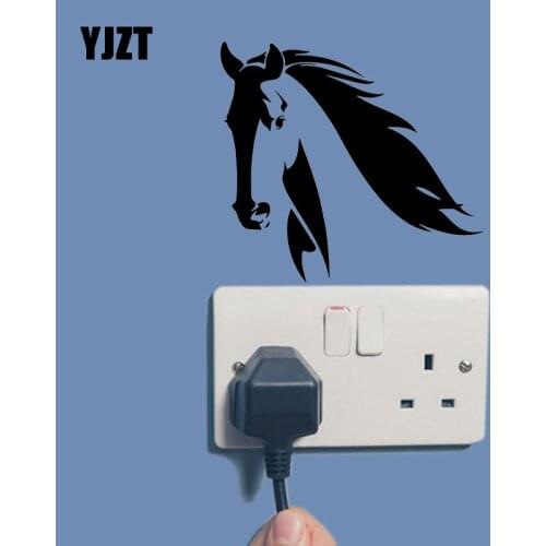 YJZT Beautiful Horse Head Animal Art Vinyl Decal Bedroom Decor Wall Switch Sticker 17SS0070