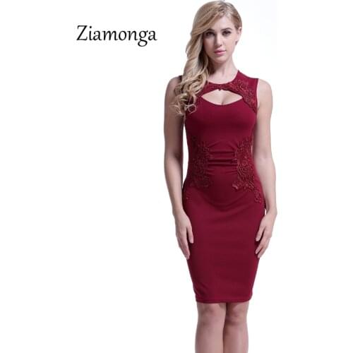 Ziamonga 2018 New Vestidos Women Fashion Casual Party Dresses Summer Black Red Embroidery Lace Office Dress Vestido De Festa