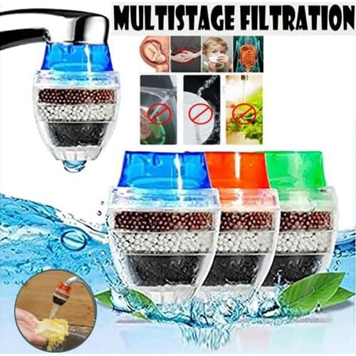 1pc Household Kitchen Home Carbon Faucet Mini Tap Water Clean Filter Water Purifier Activated Carbon Multilayer Water Filter