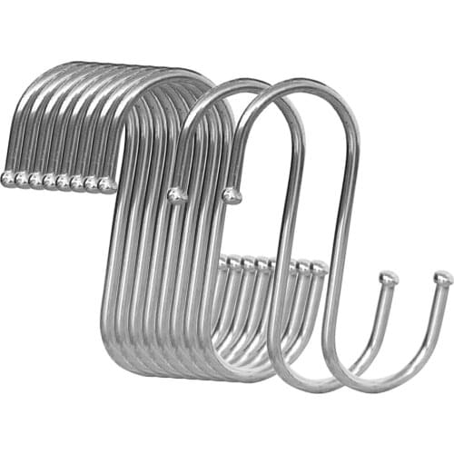 10pcs S-Shaped Hanging Holder Hooks Rustproof Clothes Storage Rack Hook Portable Outdoor Camping Hiking Cookware Hanger
