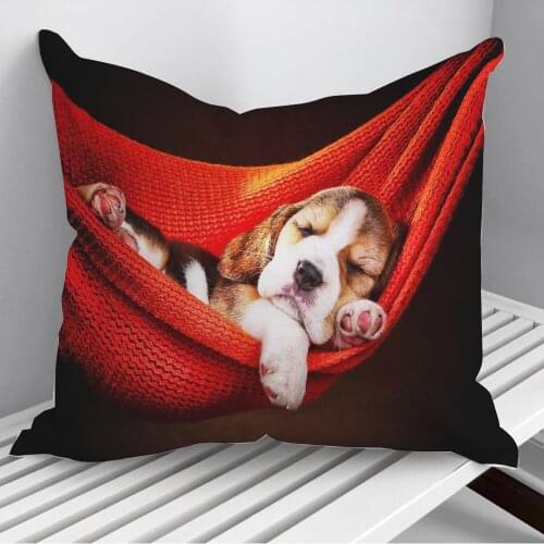 Beagle puppy sleeping dog Throw Pillows Cushion Cover On Sofa Home Decor 45*45cm 40*40cm Gift Pillowcase Cojines Dropshipping