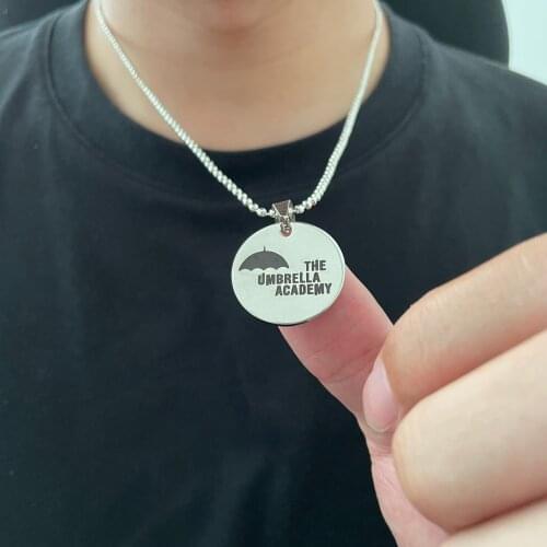 BLINGPAW Stainless Steel Pendant Neckalce The Umbrella Academy Keychain Bag Ornaments Tag Gold Black Silver